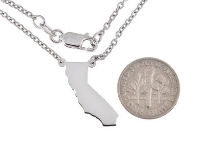 14k gold or sterling silver california ca state necklace personalized monogram