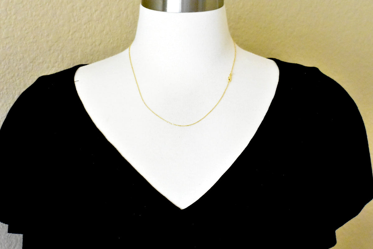 14k yellow gold 0.95mm diamond cut cable layering bracelet anklet choker necklace pendant chain