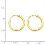 Lade das Bild in den Galerie-Viewer, 14k Yellow Gold Round Endless Hoop Earrings 17mm x 2mm
