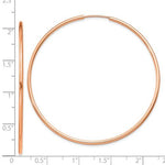 Load image into Gallery viewer, 14k Rose Gold Classic Endless Round Hoop Earrings 50mm x 1.5mm
