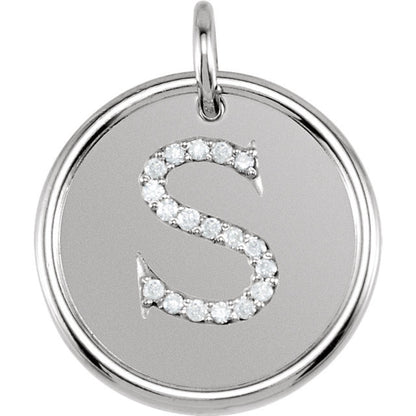 14k yellow rose white gold genuine diamond uppercase letter s initial alphabet pendant charm custom made to order personalized engraved