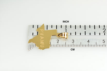 14k gold or sterling silver texas tx state map pendant charm personalized monogram