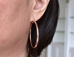 Lataa kuva Galleria-katseluun, 14K Rose Gold Classic Round Hoop Earrings 44mm x 2.5mm
