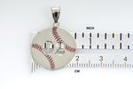 將圖片載入圖庫檢視器 14k 10k Gold Sterling Silver Baseball Personalized Pendant Charm
