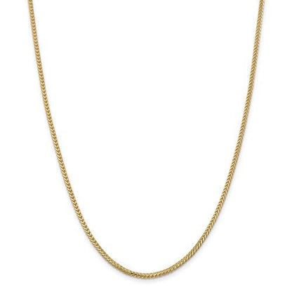 14k yellow gold 2mm franco bracelet anklet choker necklace pendant chain