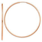 Load image into Gallery viewer, 14k Rose Gold Classic Endless Round Hoop Earrings 50mm x 1.5mm
