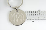 画像をギャラリービューアに読み込む, Engravable Sterling Silver Round Key Holder Ring Keychain Personalized Engraved Monogram
