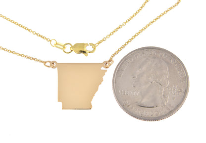 14k gold or sterling silver arkansas ar state necklace personalized monogram