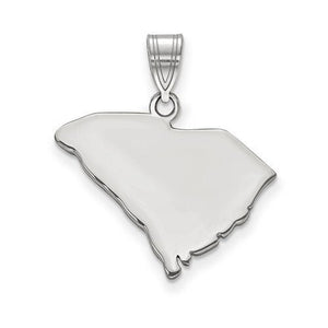 14K Gold or Sterling Silver South Carolina SC State Map Pendant Charm Personalized Monogram