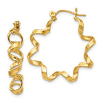 Lade das Bild in den Galerie-Viewer, 14k Yellow Gold Twisted Spiral Hoop Earrings
