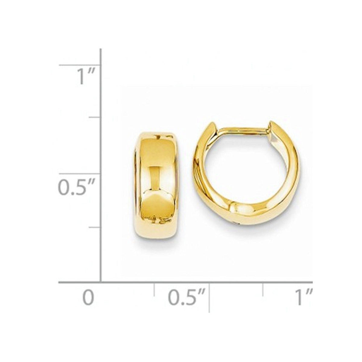 14k yellow gold classic huggie hinged hoop earrings 12mm x 12mm x 5mm