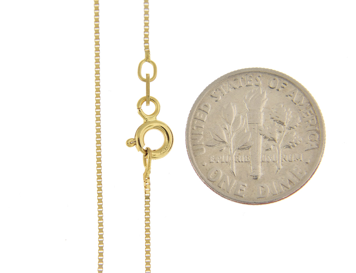 14k yellow gold 0.7mm box bracelet anklet choker necklace pendant chain