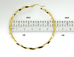 Lataa kuva Galleria-katseluun, 14K Yellow Gold Twisted Modern Classic Round Hoop Earrings 60mm x 3mm
