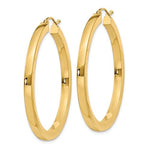 將圖片載入圖庫檢視器 14K Yellow Gold Square Tube Round Hoop Earrings 40mm x 3mm
