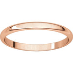 Carregar imagem no visualizador da galeria, 14k Rose Gold 2mm Wedding Anniversary Promise Ring Band Half Round Light
