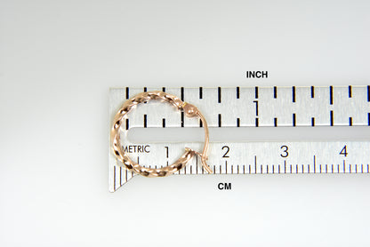 14k rose gold fancy twisted hoop earrings 15mm x 2mm