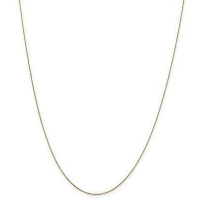 14k yellow gold 0.6mm diamond cut cable layering bracelet anklet choker necklace pendant chain