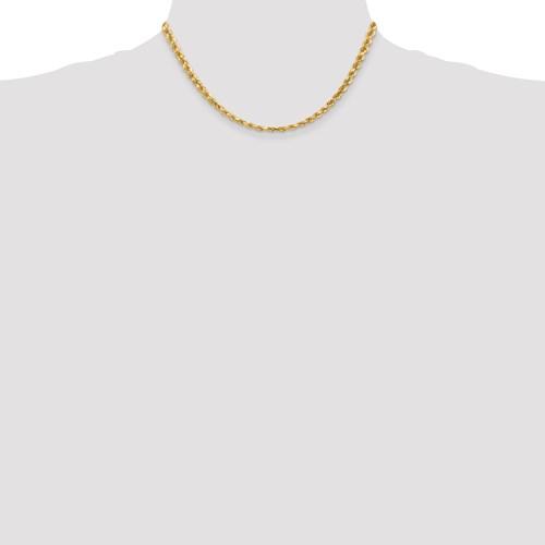 14k solid yellow gold 4.5mm diamond cut rope bracelet anklet choker necklace pendant chain