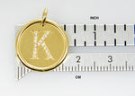이미지를 갤러리 뷰어에 로드 , 14K Yellow Rose White Gold Genuine Diamond Uppercase Letter K Initial Alphabet Pendant Charm Custom Engraved Personalized
