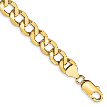 14k yellow gold 8mm curb link bracelet anklet choker necklace pendant chain