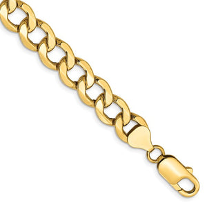 14K Yellow Gold 8mm Curb Link Bracelet Anklet Choker Necklace Pendant Chain