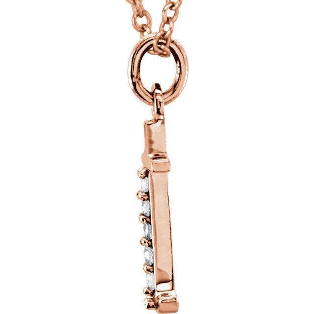 14k yellow rose white gold .025 ctw diamond tiny petite lowercase letter t initial alphabet pendant charm necklace