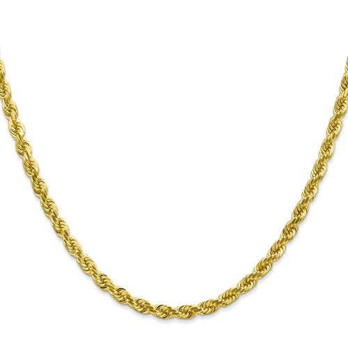 10k yellow gold 4mm diamond cut rope bracelet anklet choker necklace pendant chain
