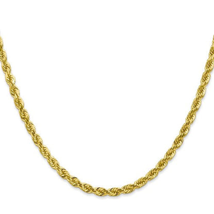 10k yellow gold 4mm diamond cut rope bracelet anklet choker necklace pendant chain