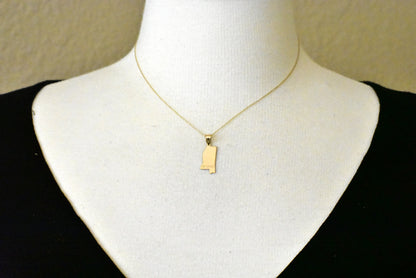 14k gold or sterling silver mississippi ms state map pendant charm personalized monogram