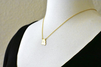 14k gold 10k gold silver missouri mo state map necklace heart personalized city