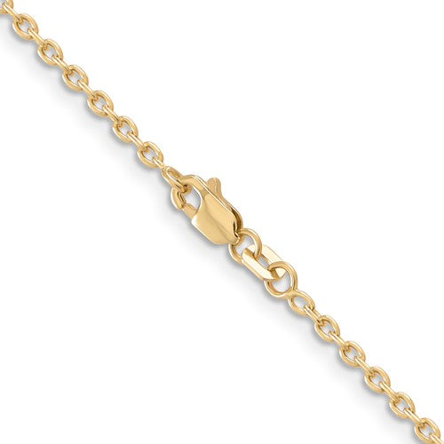 14k yellow gold 2mm round open link cable bracelet anklet choker necklace pendant chain