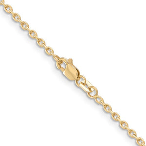 14k Yellow Gold 2mm Round Open Link Cable Bracelet Anklet Choker Necklace Pendant Chain