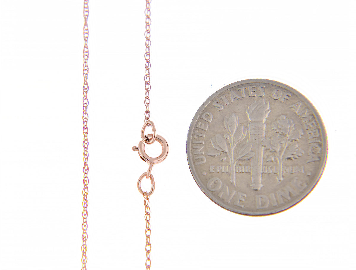14k rose gold 0.5mm cable rope thin dainty choker necklace pendant chain