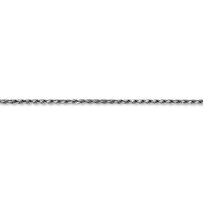 10k white gold 1.70mm polished diamond cut rope bracelet anklet choker necklace chain