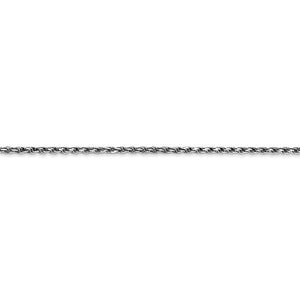 10k White Gold 1.70mm Polished Diamond Cut Rope Bracelet Anklet Choker Necklace Chain