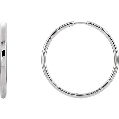 14k solid yellow rose white gold 24mm round endless hinged hoop earrings custom made to order