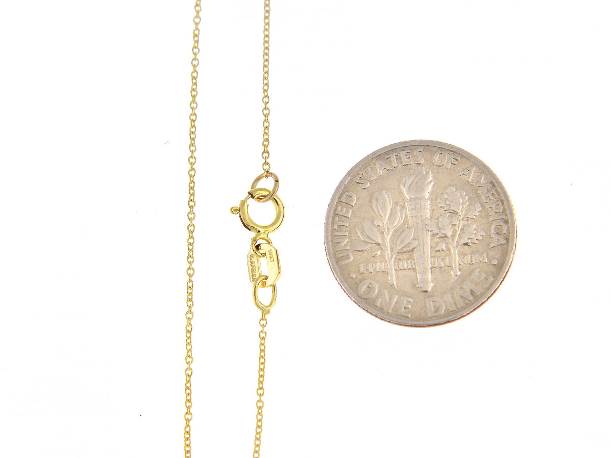 14k yellow gold 0.75mm polished cable bracelet anklet choker necklace pendant chain