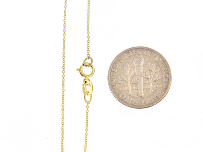 14k yellow gold 0.75mm polished cable bracelet anklet choker necklace pendant chain
