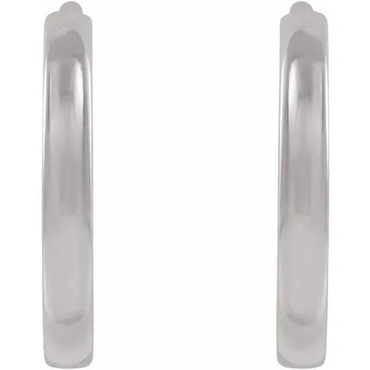 platinum 14k solid yellow rose white gold 10mm classic round huggie hinged hoop earrings