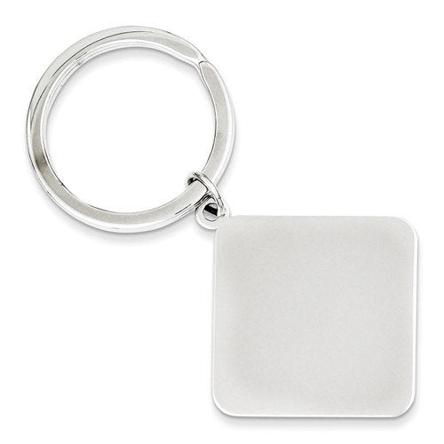 engravable sterling silver square key holder ring keychain personalized engraved monogram