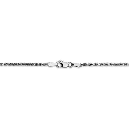10k white gold 1.70mm polished diamond cut rope bracelet anklet choker necklace chain