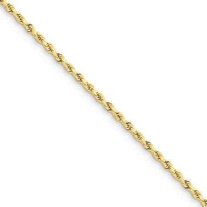 14k solid yellow gold 2.25mm diamond cut rope bracelet anklet choker necklace pendant chain