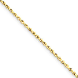 14K Solid Yellow Gold 2.25mm Diamond Cut Rope Bracelet Anklet Choker Necklace Pendant Chain