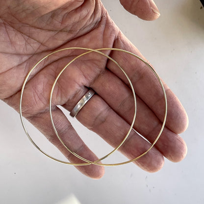 14k yellow gold extra large endless round hoop earrings 70mm x 1.20mm