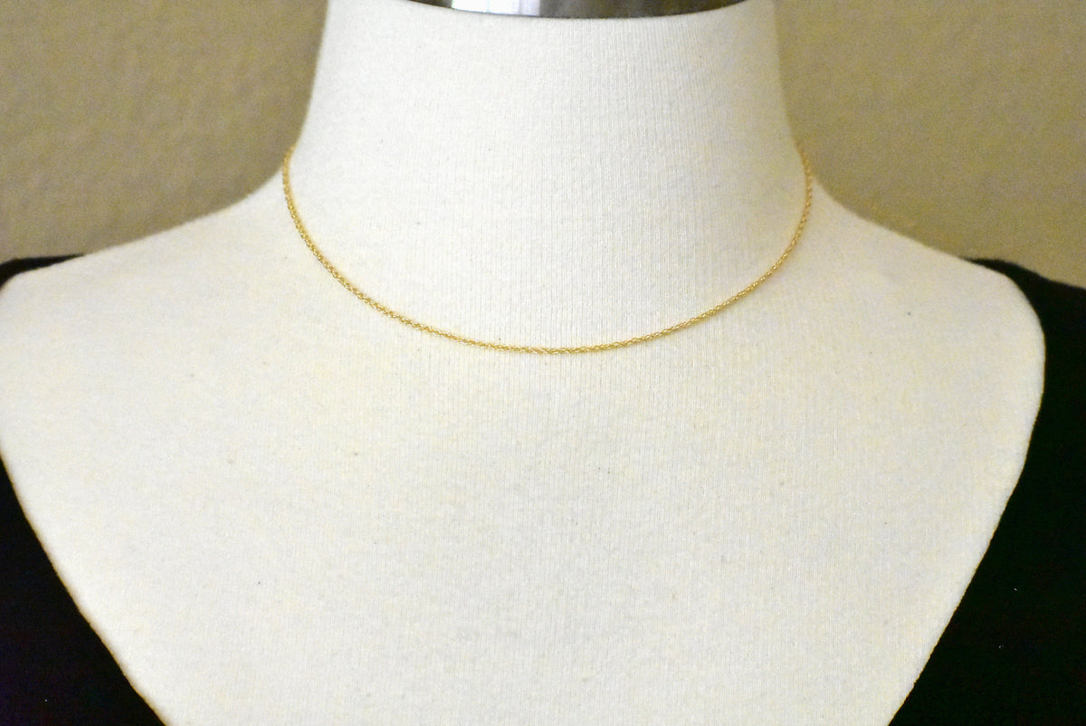 14k yellow gold 1.15mm cable rope bracelet anklet necklace choker pendant chain