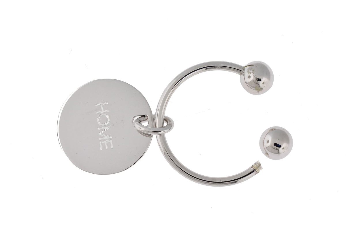 sterling silver round key holder ring keychain personalized engraved monogram