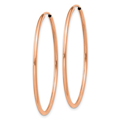 14k rose gold classic endless round hoop earrings 38mm x 1.5mm