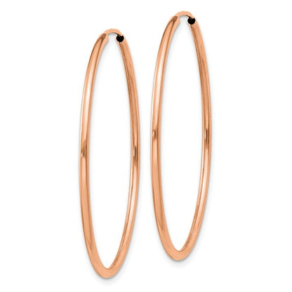 14k rose gold classic endless round hoop earrings 38mm x 1.5mm