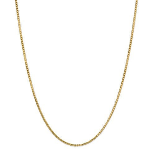 14k yellow gold 1.9mm box bracelet anklet choker necklace pendant chain