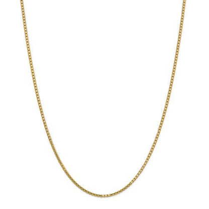 14k yellow gold 1.9mm box bracelet anklet choker necklace pendant chain
